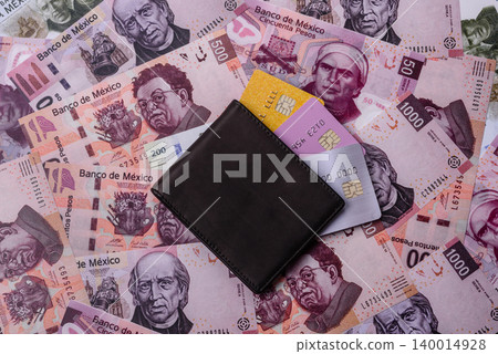 Mexico, Mexican peso, paper money and coins, financing and commodity exchange. Mexican currency 140014928