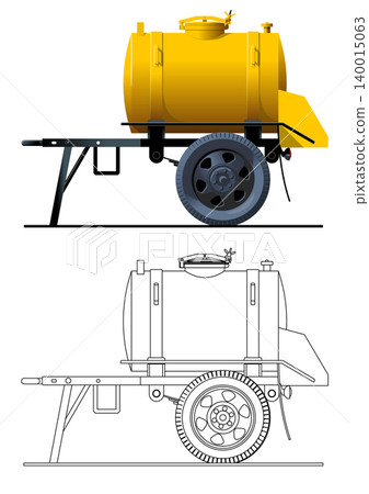 Vector retro tank trailer 140015063