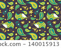 Light Green Paisley seamless pattern, vector eps Light Green Paisley seamless pattern, vector eps 140015913