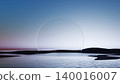 3D render, Minimal glass sphere over calm water landscape with pale sky and surreal horizon 140016007