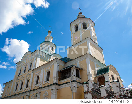 Angle view of the Transfiguration Cathedral at the Avraamiev Monastery in Smolensk. Angle view of the Transfiguration Cathedral at the Avraamiev Monastery in Smolensk. 140016140