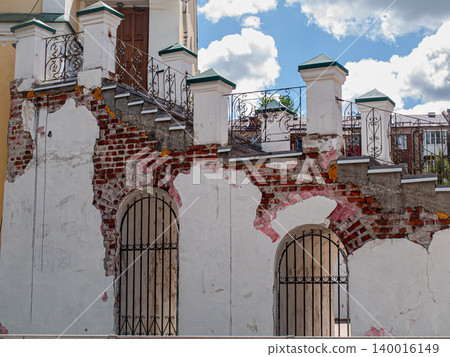 Old stone staircase of the ancient Avraamiev Monastery in Smolensk. 140016149