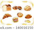 [Illustration Material] Multiple illustrations of warm and inviting bread 140016150