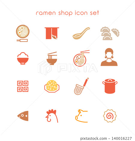 Ramen shop icon set Ramen shop icon set 140016227