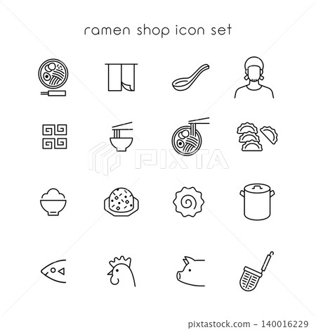 Ramen shop icon set Ramen shop icon set 140016229