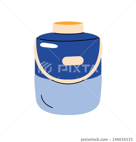 Blue camping water flask or thermocup vector flat illustration isolated on white background 140016335