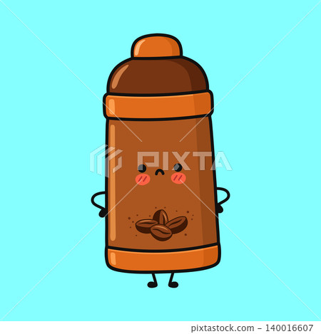Sad thermos character with blue tear Sad thermos character with blue tear 140016607