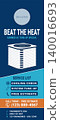 HVAC summer cooling door hanger template for AC service marketing and advertising 140016693