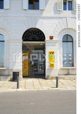 The entrance to a Slovenian post officein Piran, Slovenia The entrance to a Slovenian post officein Piran, Slovenia 140016997