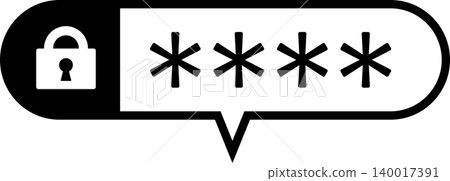 A vector icon for security authentication, featuring a key and password illustration inside a speech bubble, usable for member registration and identity verification. A vector icon for security authentication, featuring a key and password illustration inside a speech bubble, usable for member registration and identity verification. 140017391