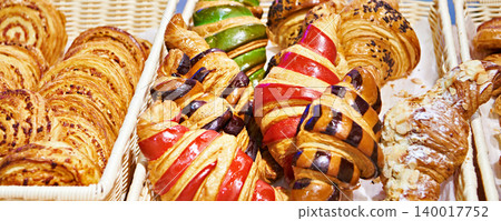 Pastries and croissants at store Pastries and croissants at store 140017752