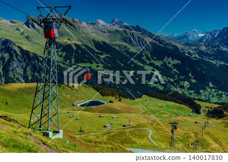 Mannlichen Cableway in Swiss Alps at summer 140017830