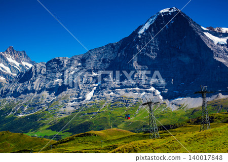 Mannlichen mountain pass, Swiss Alps in summer 140017848