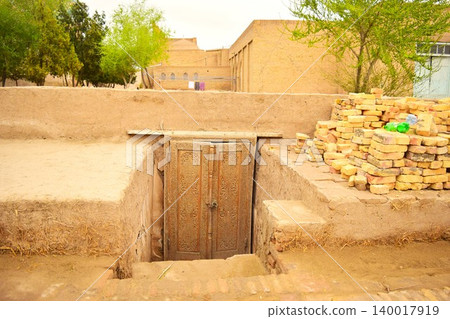 Landscapes of Khiva, a historical city in Central Asia 140017919