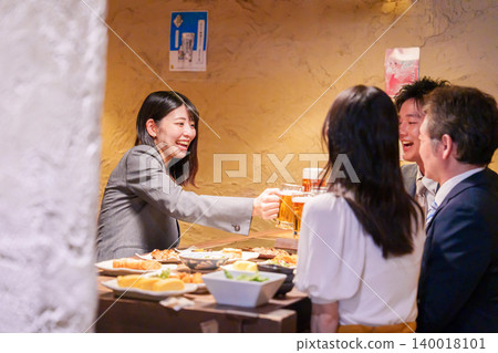 A young woman who was excited at a drinking party A young woman who was excited at a drinking party 140018101