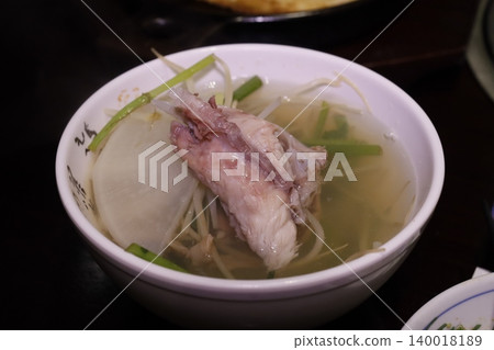 Fish Soup with Radish and Green Onions in Bowl Fish Soup with Radish and Green Onions in Bowl 140018189