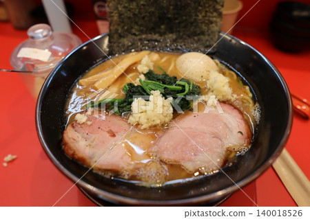 Steaming Ramen Bowl with Toppings 140018526