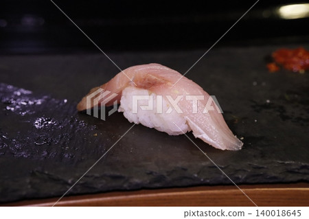 Fresh Sashimi Nigiri on Slate Plate 140018645
