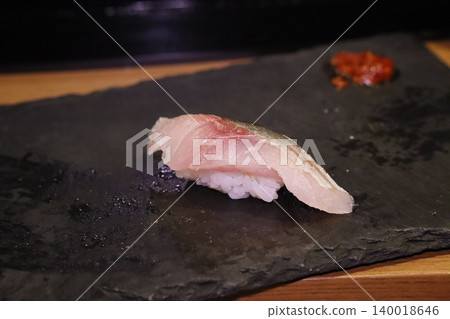 Fresh Sushi Piece on Slate Plate Fresh Sushi Piece on Slate Plate 140018646