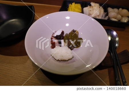 Japanese Seafood Dish with Octopus and Rice Japanese Seafood Dish with Octopus and Rice 140018660