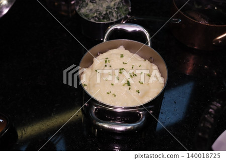 Mashed Potatoes with Chives in Pot Mashed Potatoes with Chives in Pot 140018725