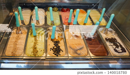 Different flavors of italian ice cream at Italy 140018780