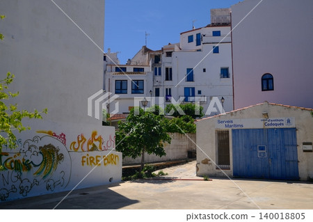 Beautiful mediterranean White Houses of Cadaques Costa Brava Spain Beautiful mediterranean White Houses of Cadaques Costa Brava Spain 140018805