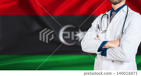 Libyan national health system. Libya health and medical insurance concept Libyan national health system. Libya health and medical insurance concept 140018871