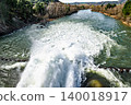Controlled release of water from the Sant Llorenc de Montgai reservoir, Noguera region, Lleida, Catalonia 140018917