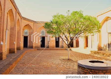 A view of the square in Khiva, an ancient city on the Silk Road. A view of the square in Khiva, an ancient city on the Silk Road. 140018922