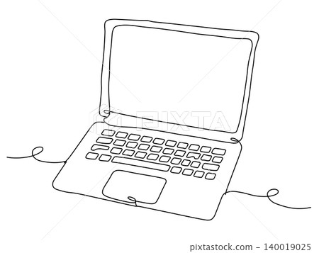 A computer with a one-stroke drawing style A computer with a one-stroke drawing style 140019025