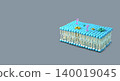 Membrane section of fluid lipid layers and subtle molecular detail - 3d illustration 140019045