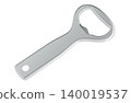 Silver metal bottle opener. 3D rendering 140019537
