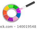 Circular color palette with eyedropper tool. 3D rendering 140019548