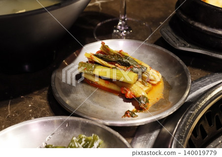Fermented Vegetable Dish on Metal Plate Fermented Vegetable Dish on Metal Plate 140019779