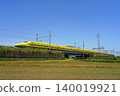 Doctor Yellow (Shinkansen Electric Track Comprehensive Test Train) running through a sunny rural landscape. 140019921