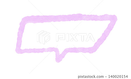 Horizontal speech bubble frame illustration, hand-drawn watercolor material in light purple. Horizontal speech bubble frame illustration, hand-drawn watercolor material in light purple. 140020154