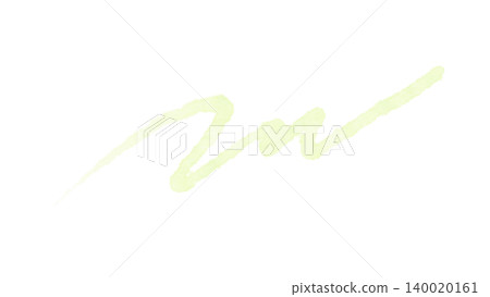 Hand-drawn wavy line illustration, light yellow-green watercolor accent line material 140020161