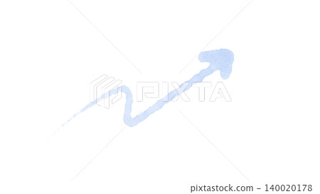Hand-drawn upward arrow illustration, light blue watercolor arrow material. Hand-drawn upward arrow illustration, light blue watercolor arrow material. 140020178