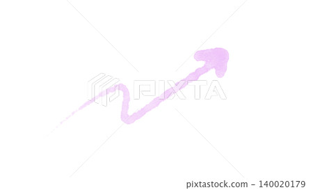 Hand-drawn upward arrow illustration, light purple watercolor arrow material. Hand-drawn upward arrow illustration, light purple watercolor arrow material. 140020179