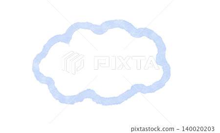Cloud-shaped speech bubble illustration, hand-drawn watercolor material in light blue. Cloud-shaped speech bubble illustration, hand-drawn watercolor material in light blue. 140020203