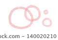 Illustration of circles and bubbles, hand-drawn pink watercolor material. 140020210