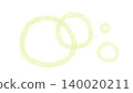 Circle and bubble illustration, hand-drawn watercolor material in light yellow-green. 140020211