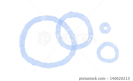 Circle and bubble illustration, light blue hand-drawn watercolor material 140020213