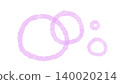 Circle and bubble illustration, hand-drawn watercolor material in light purple. 140020214