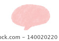 Oval speech bubble illustration, hand-drawn pink watercolor material. 140020220