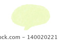 Oval speech bubble illustration, hand-drawn watercolor material in light yellow-green. 140020221