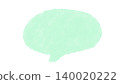 Oval speech bubble illustration, hand-drawn watercolor material in mint green. 140020222