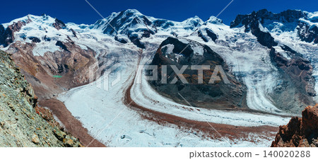 High Alps mountains with glacier panoramic view High Alps mountains with glacier panoramic view 140020288