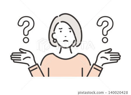 一位年輕女子將自己與他人進行比較，她的表情顯示她難以做出選擇。 140020428